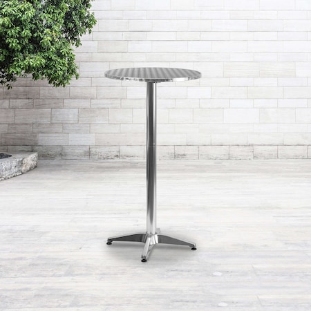 Flash Furniture 23.25 L, 23.25 W, 45 H, Aluminum, Plastic, Stainless Steel Top 4-TLH-059A-GG